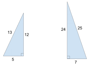 5-12-13 and -7-24-25 Triangle Identities problem 3